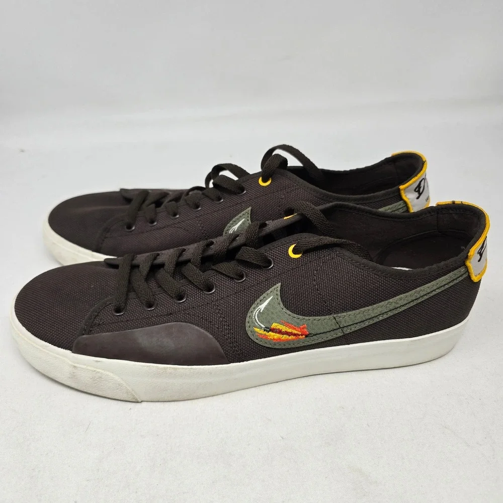 Nike SB BLZR Court Daan Van Der Linden Mens 11.5 Brown Fly Fishing Skate‎ Shoes